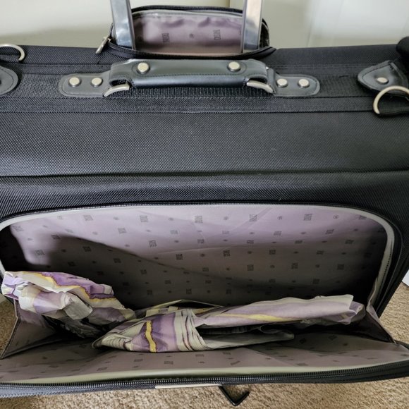 New Oleg Cassini Travel Rolling Garment Bag Black #9844 - Picture 6 of 9